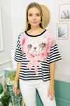 146969 Cizgili Baskili Tshirt